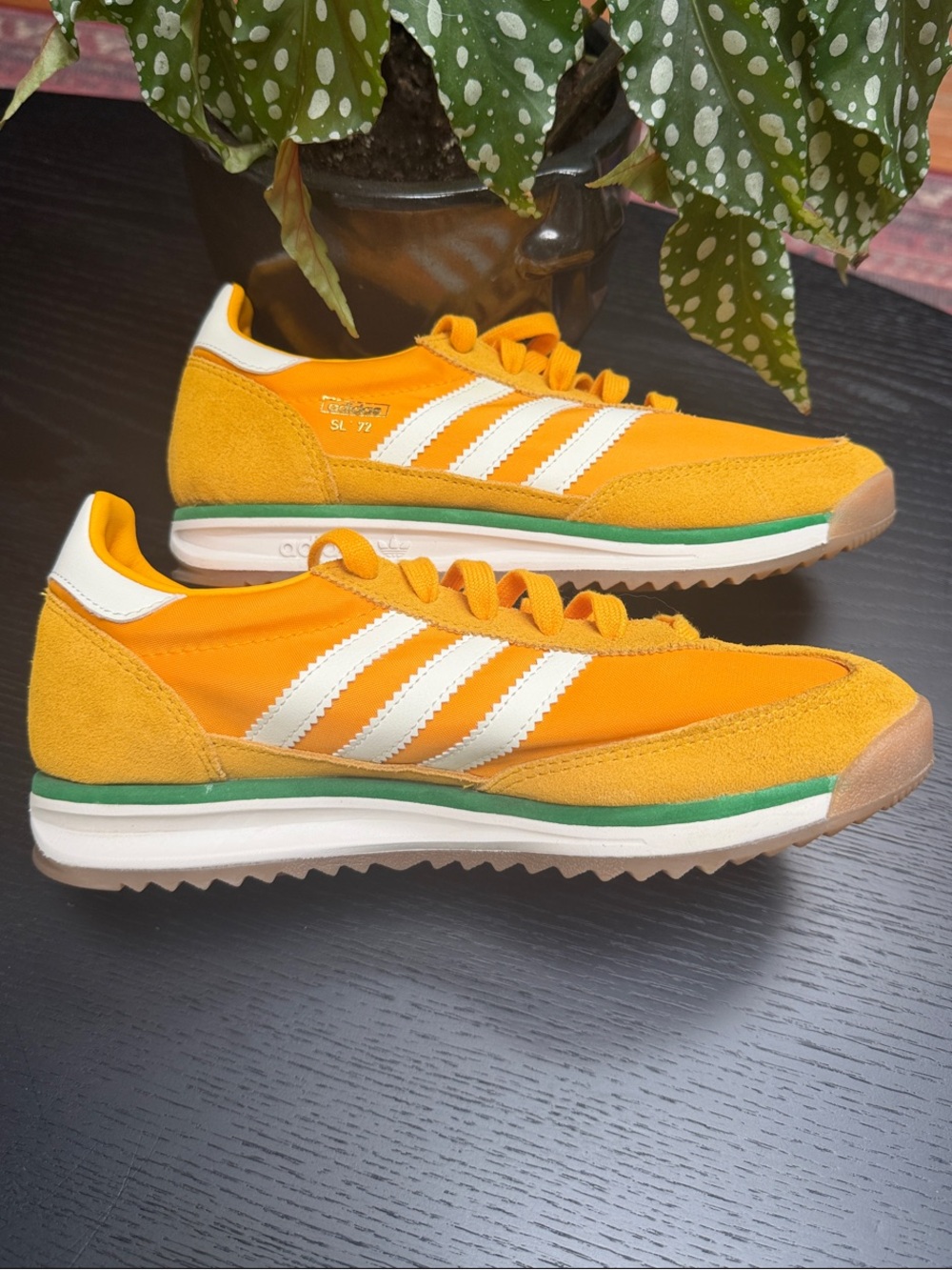 Adidas SL 72 Men's/Women’s Bright Orange Sneakers with White Stripes - Picture 4 of 6